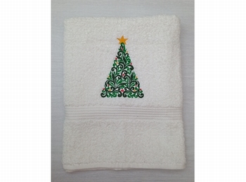 Handdoek wit geborduurd 50x100 cm