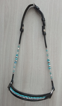 Showhalter with strass noseband - turquoise