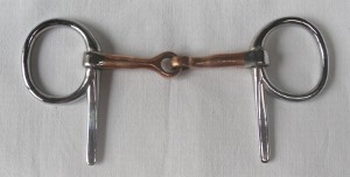Half cheeck snaffle, single - jointed, copper mouth, 9,5 cm