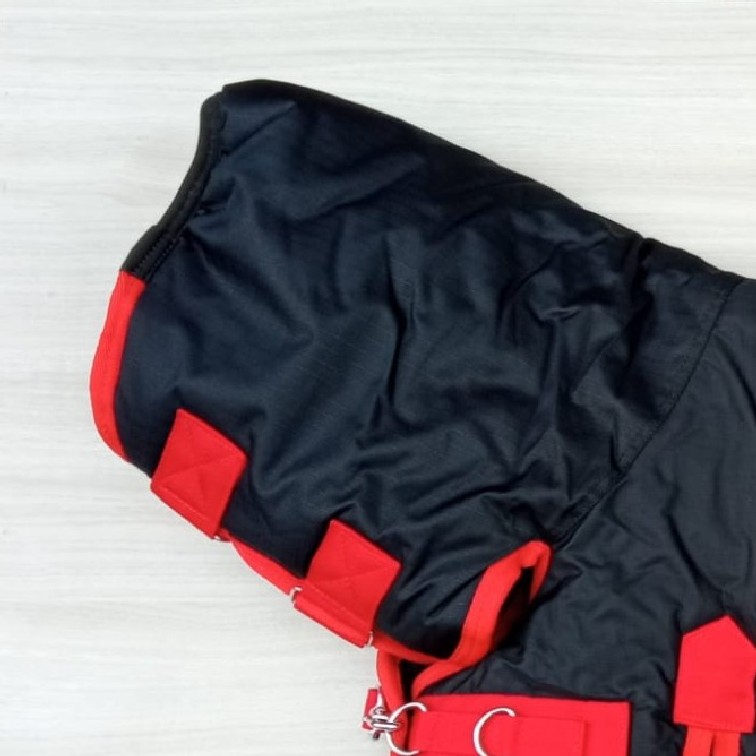 Winter Blanket Fixed Neck 500 gram Black-Red - Image 5