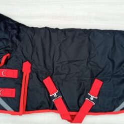 Couverture d'hiver à col fixe 500 grammes Noir-Rouge